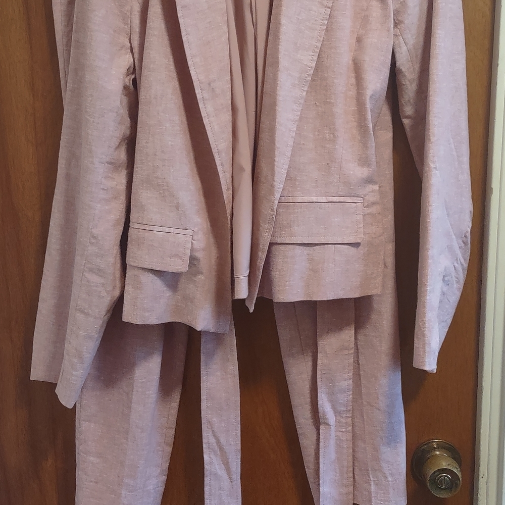 7th Avenue Design Studio Blazer Women's 6 New York Company Jacket/Pant Set Pink